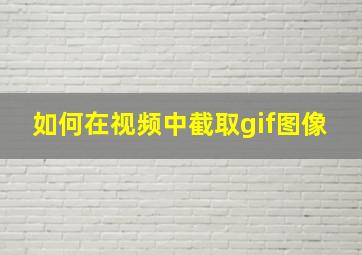 如何在视频中截取gif图像