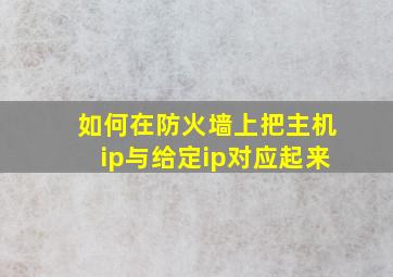 如何在防火墙上把主机ip与给定ip对应起来