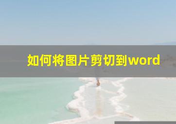 如何将图片剪切到word