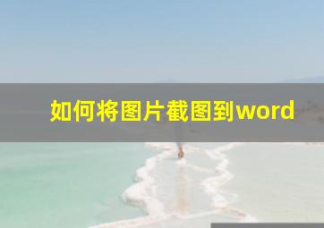 如何将图片截图到word