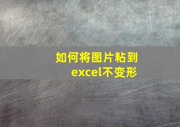 如何将图片粘到excel不变形