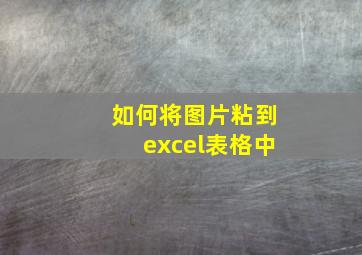 如何将图片粘到excel表格中