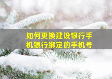 如何更换建设银行手机银行绑定的手机号