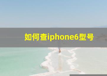 如何查iphone6型号