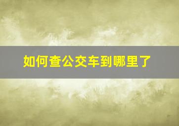 如何查公交车到哪里了