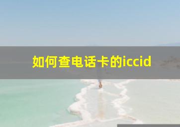 如何查电话卡的iccid