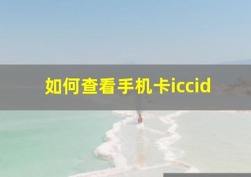 如何查看手机卡iccid