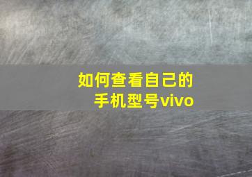 如何查看自己的手机型号vivo