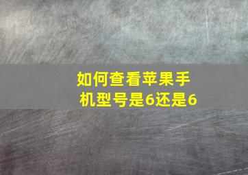 如何查看苹果手机型号是6还是6