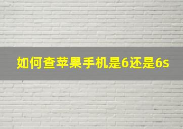 如何查苹果手机是6还是6s