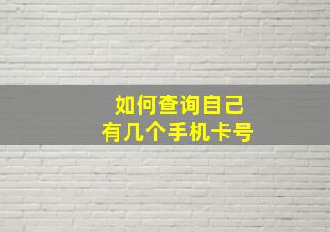 如何查询自己有几个手机卡号