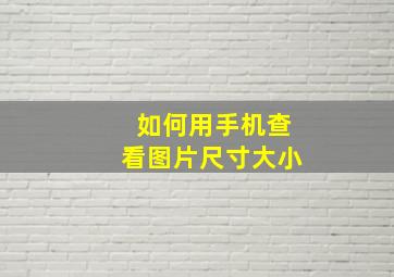 如何用手机查看图片尺寸大小