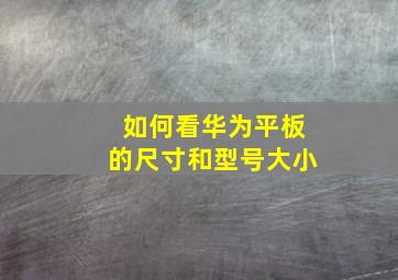 如何看华为平板的尺寸和型号大小