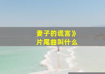 妻子的谎言》片尾曲叫什么