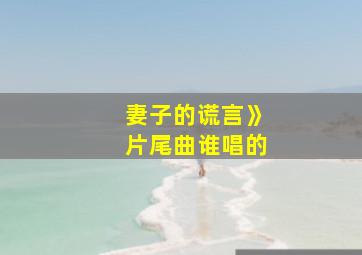 妻子的谎言》片尾曲谁唱的