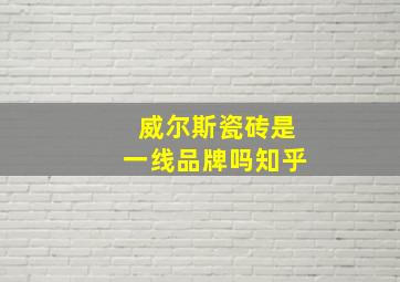 威尔斯瓷砖是一线品牌吗知乎