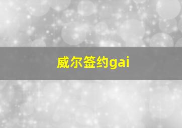 威尔签约gai