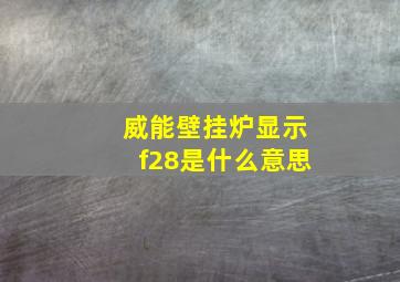 威能壁挂炉显示f28是什么意思