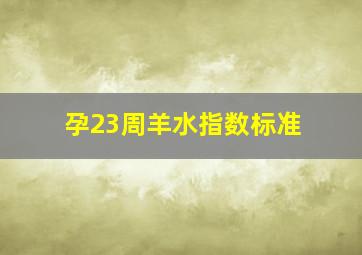 孕23周羊水指数标准