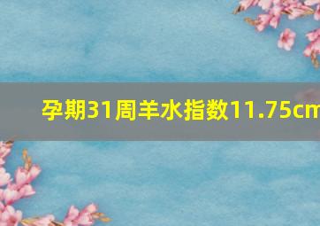 孕期31周羊水指数11.75cm