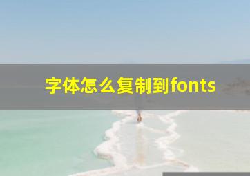 字体怎么复制到fonts