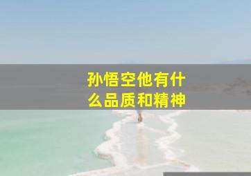 孙悟空他有什么品质和精神