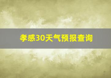 孝感30天气预报查询