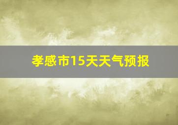 孝感市15天天气预报