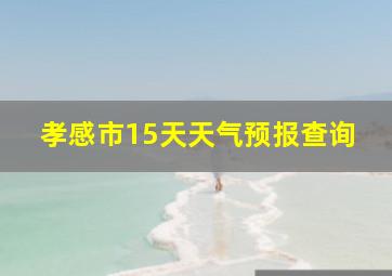 孝感市15天天气预报查询