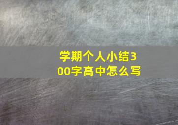 学期个人小结300字高中怎么写