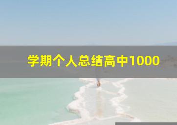 学期个人总结高中1000