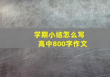 学期小结怎么写高中800字作文