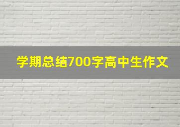 学期总结700字高中生作文