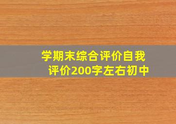 学期末综合评价自我评价200字左右初中