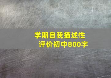 学期自我描述性评价初中800字