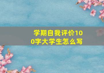 学期自我评价100字大学生怎么写