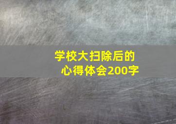 学校大扫除后的心得体会200字