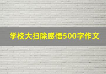 学校大扫除感悟500字作文