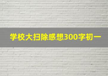 学校大扫除感想300字初一