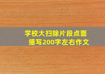 学校大扫除片段点面描写200字左右作文