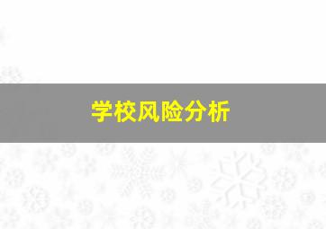 学校风险分析