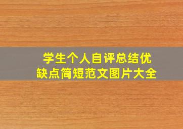 学生个人自评总结优缺点简短范文图片大全