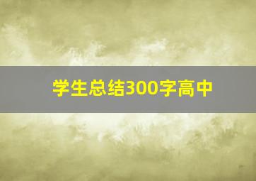 学生总结300字高中