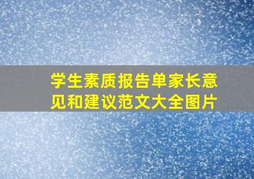 学生素质报告单家长意见和建议范文大全图片