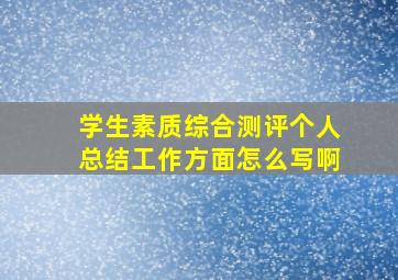 学生素质综合测评个人总结工作方面怎么写啊