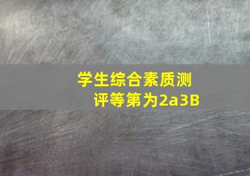 学生综合素质测评等第为2a3B