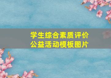 学生综合素质评价公益活动模板图片