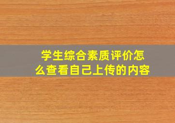 学生综合素质评价怎么查看自己上传的内容