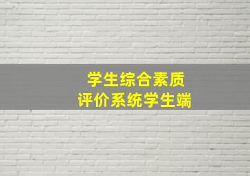 学生综合素质评价系统学生端