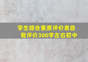 学生综合素质评价表自我评价300字左右初中